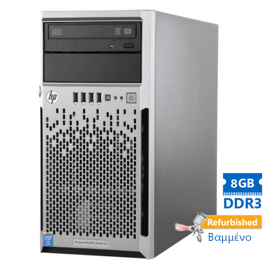 HP Proliant ML310e Gen8v2 Server Tower i3-4130/8GB DDR3/600GB SAS 3.5"/DVD Grade A+ Refurbished PC