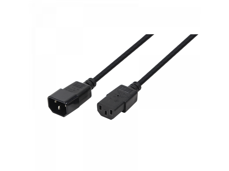 Logilink Power cord extension IEC C14 M to IEC C13 Female 1.80m Black CP091