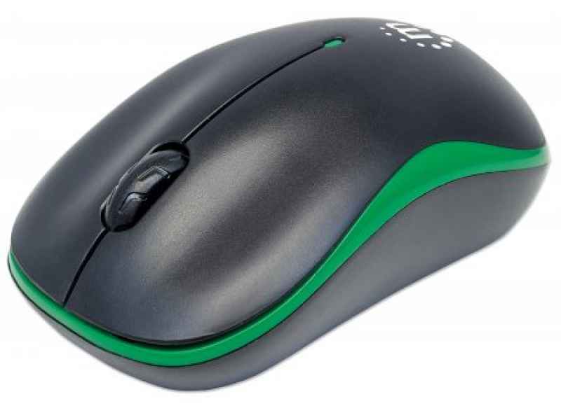 Manhattan 179393 mice RF Wireless Optical 1000 DPI Ambidextrous Black,Green