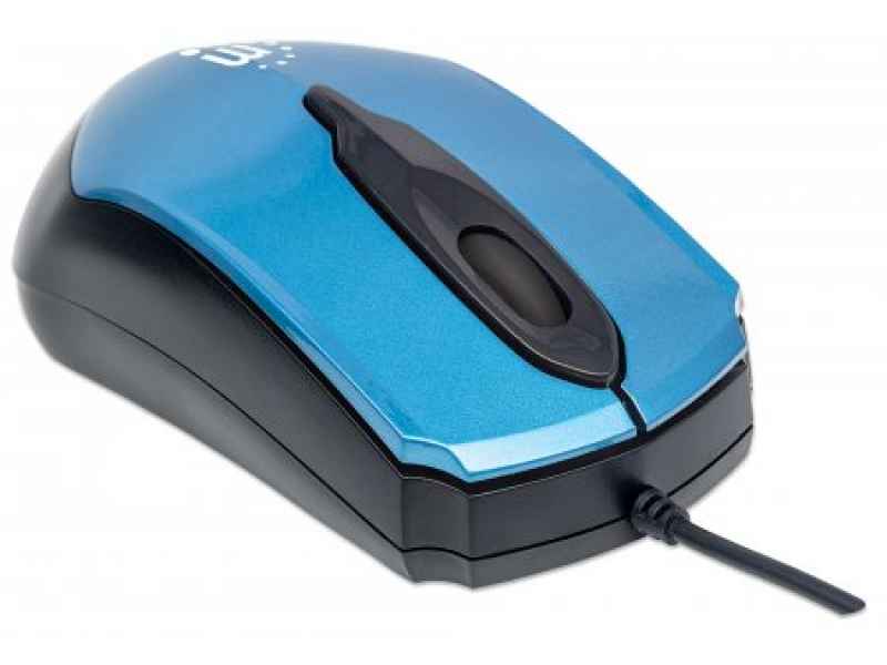 Manhattan Edge mice USB Optical 1000 DPI Ambidextrous Black,Blue 177801