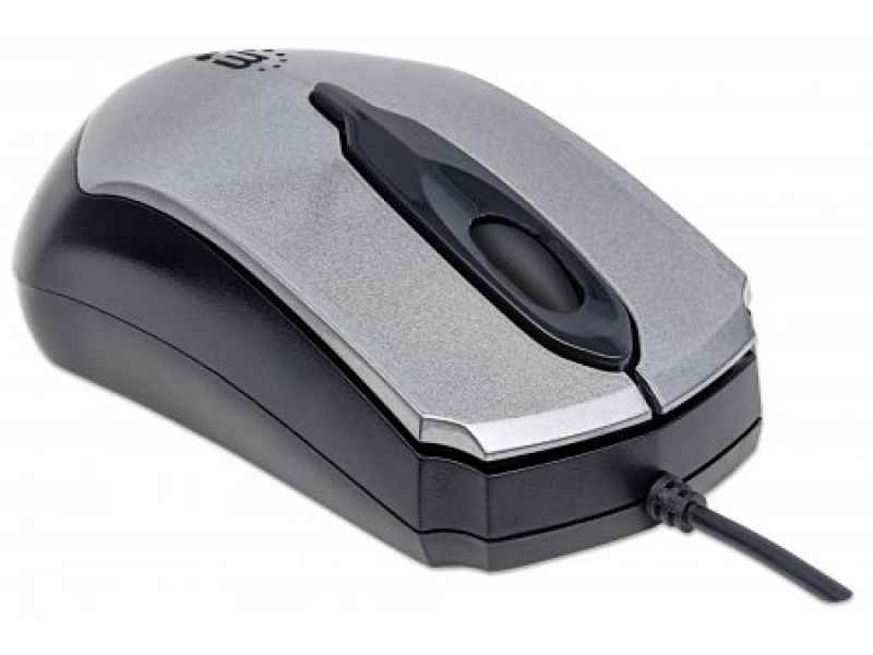 Manhattan Edge mice USB Optical 1000 DPI Ambidextrous Black,Silver 179423