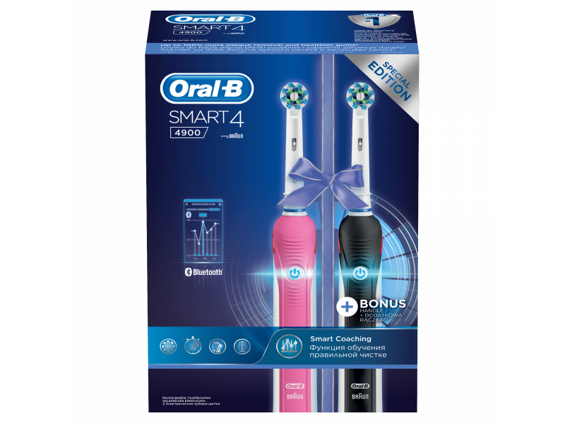 Oral-B Toothbrush Smart 4 4900 DUO (Pink+Black)
