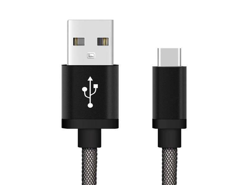Reekin Charging Cable USB Type-C - 1,0 Meter (Black-Fishing Net)