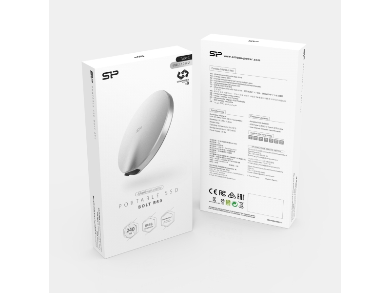 Silicon Power SSD 240GB  Bolt B80 USB3.1 Typ-C Extern SP240GBPSDB80SCS