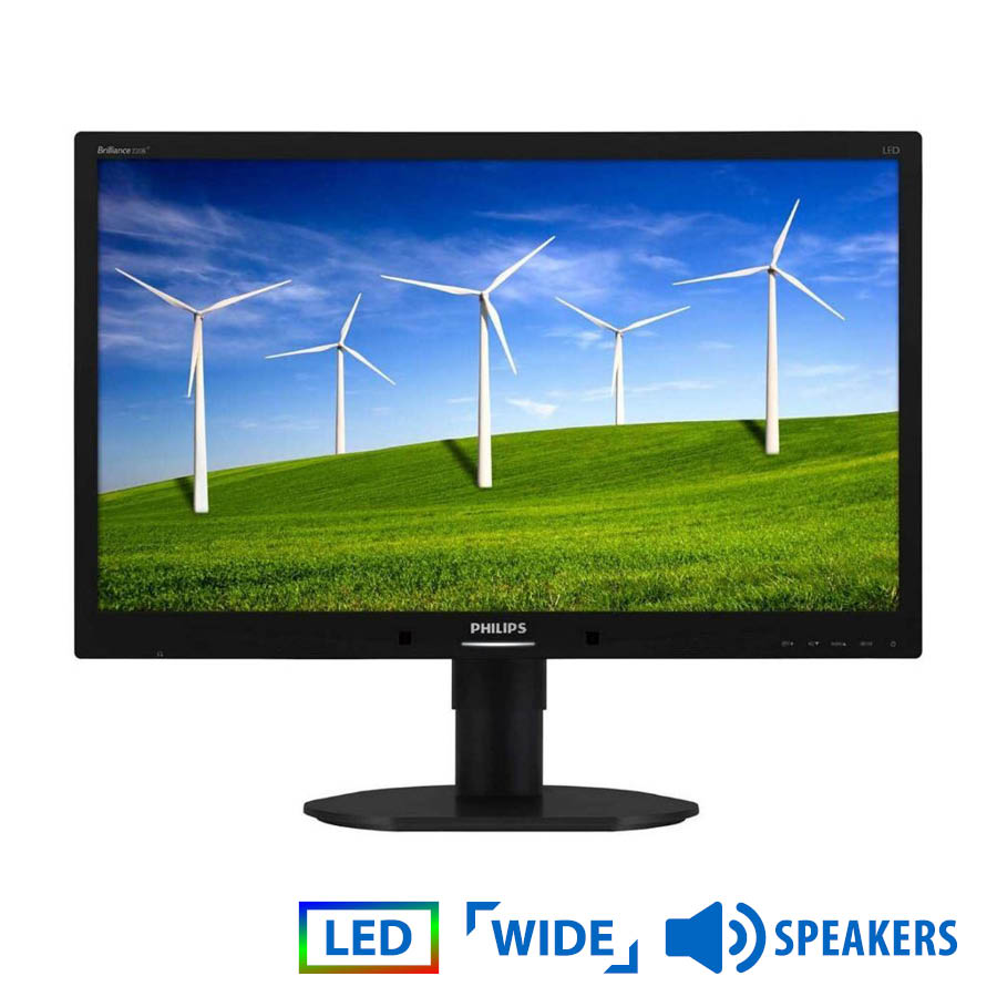 Used Monitor 220B4 LED/Philips/22"/1680x1050/Wide/Silver/Black/w/Speakers/D-SUB & DVI-D & USB Hub