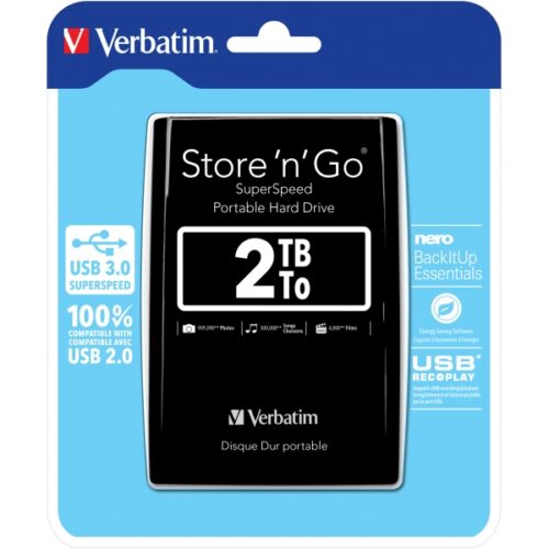 Verbatim Store 'n' Go Externe Festplatte 2TB Schwarz 53177