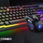 Gaming set with mouse, keyboard, headphones and mouse pad - RGB lighting