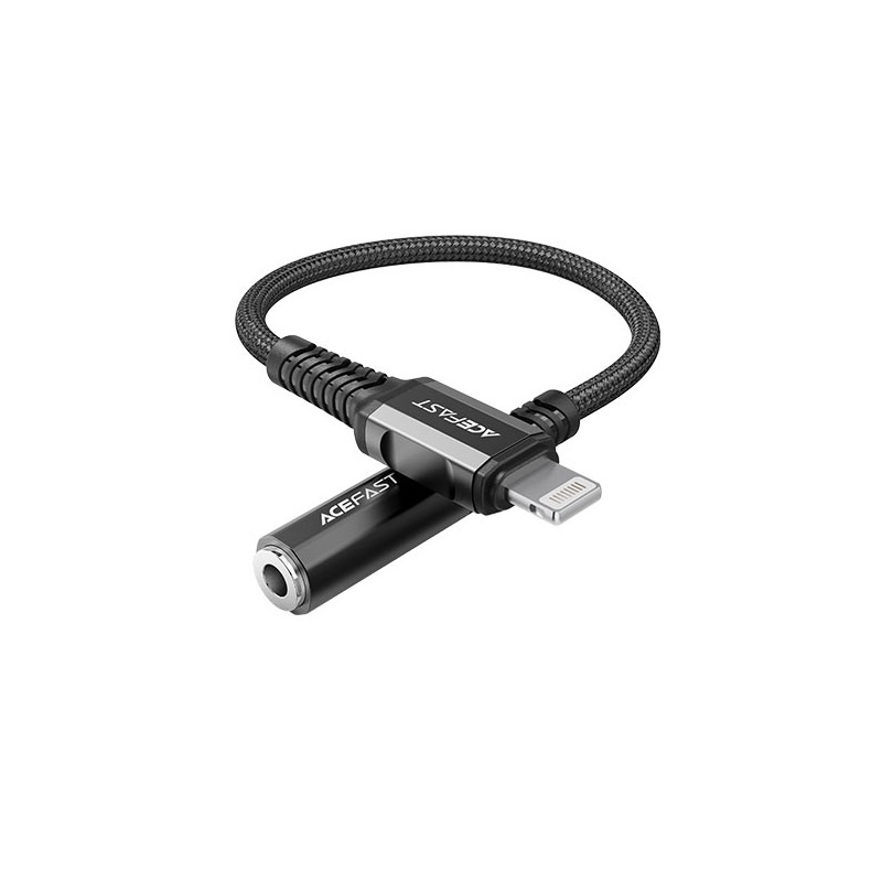 Lightning male to 3.5mm jack female adapter cable - MFI certified - 18 cm
