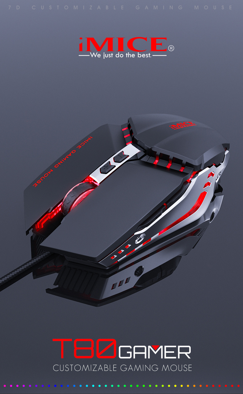 Metal mechanical game mouse - 7 buttons - Adjustable DPI