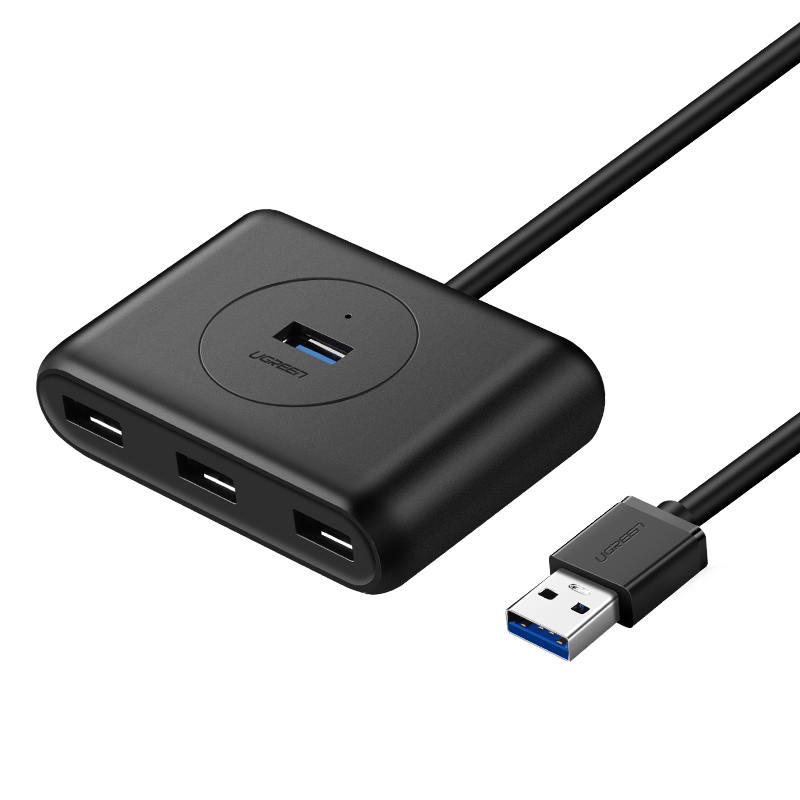 USB 3.0 hub with 4 USB-A ports - 5Gbps - black