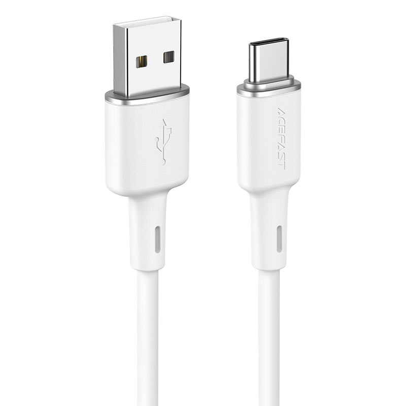 USB-A to USB-C charging cable - 3A - 1.2 meters long - white