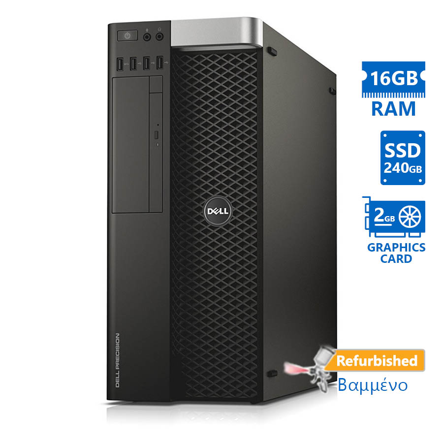 Dell Precision T5600 Tower Xeon E5-2643(4-Cores)/16GB DDR3/240GB SSD/DVD/Nvidia 2GB/7P Grade A+ Work