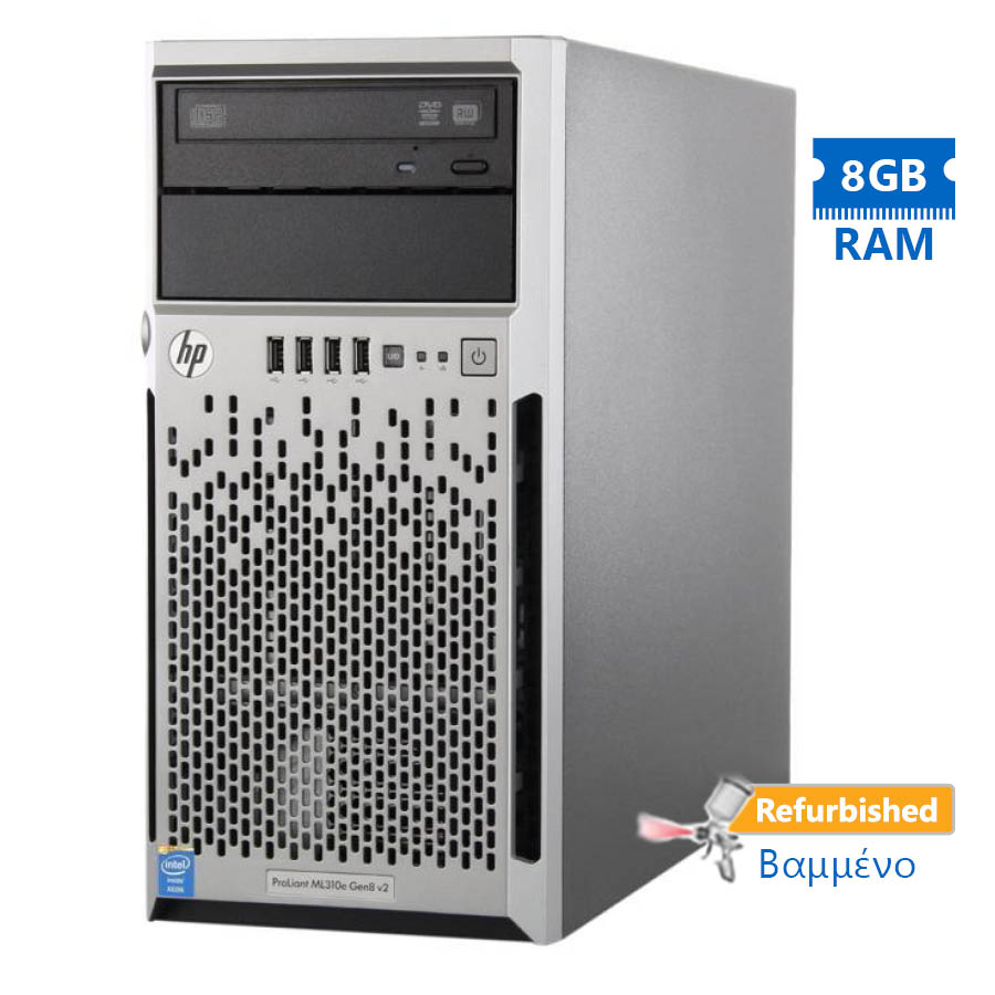 HP Proliant ML310e Gen8v2 Server Tower i3-4130/8GB DDR3/No HDD/4LFF/2xPSU/DVD/P222-512MB Grade A+ Re