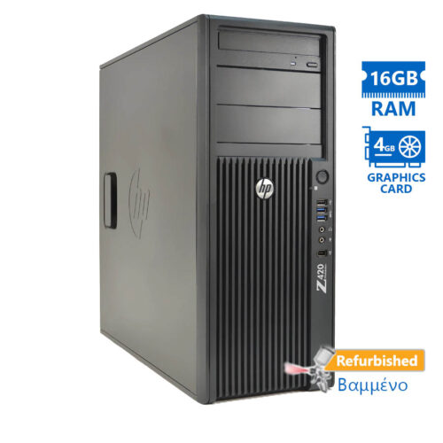 HP Z420 Tower Xeon E5-1620(4-Cores)/16GB DDR3/1TB/ATI 4GB/DVD-RW Grade A- Workstation Refurbished PC