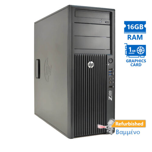 HP Z420 Tower Xeon E5-1620(4-Cores)/16GB DDR3/500GB/ATI 1GB/DVD Grade A+ Workstation Refurbished PC