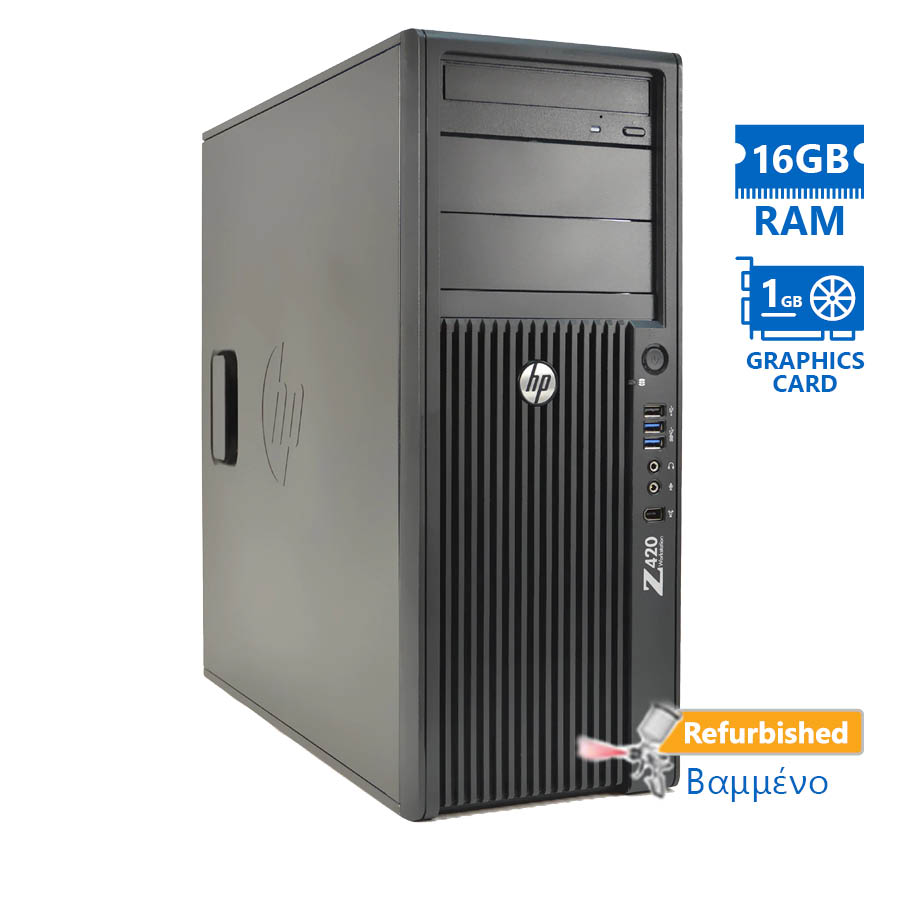HP Z420 Tower Xeon E5-1650(6-Cores)/16GB DDR3/1TB/ATI 1GB/DVD/8P Grade A+ Workstation Refurbished PC