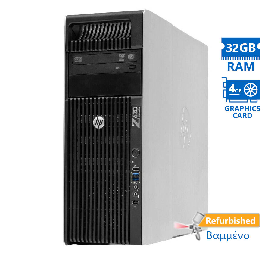 HP Z620 Tower Xeon 2xE5-2609v2(4-Cores)/32GB DDR3/500GB SSD/Nvidia 4GB/DVD/8P Grade A+ Workstation R