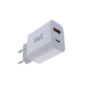 Universal Dual USB 3.0/Type C FastTravel Wall Charger QC3.0 5VDC 18W Λευκό Well PSUP-USB-WQPD21803WE