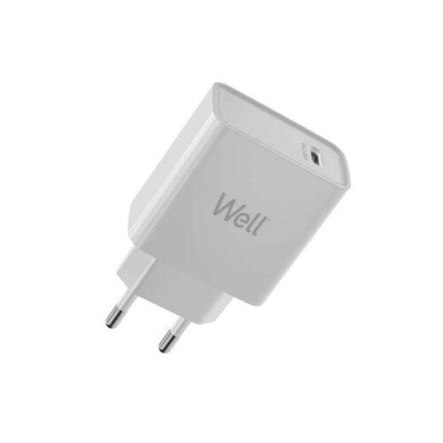 Universal USB-C FastTravel Wall Charger 5VDC/3A (20W) Λευκό Well PSUP-USB-WPD20WE-WL