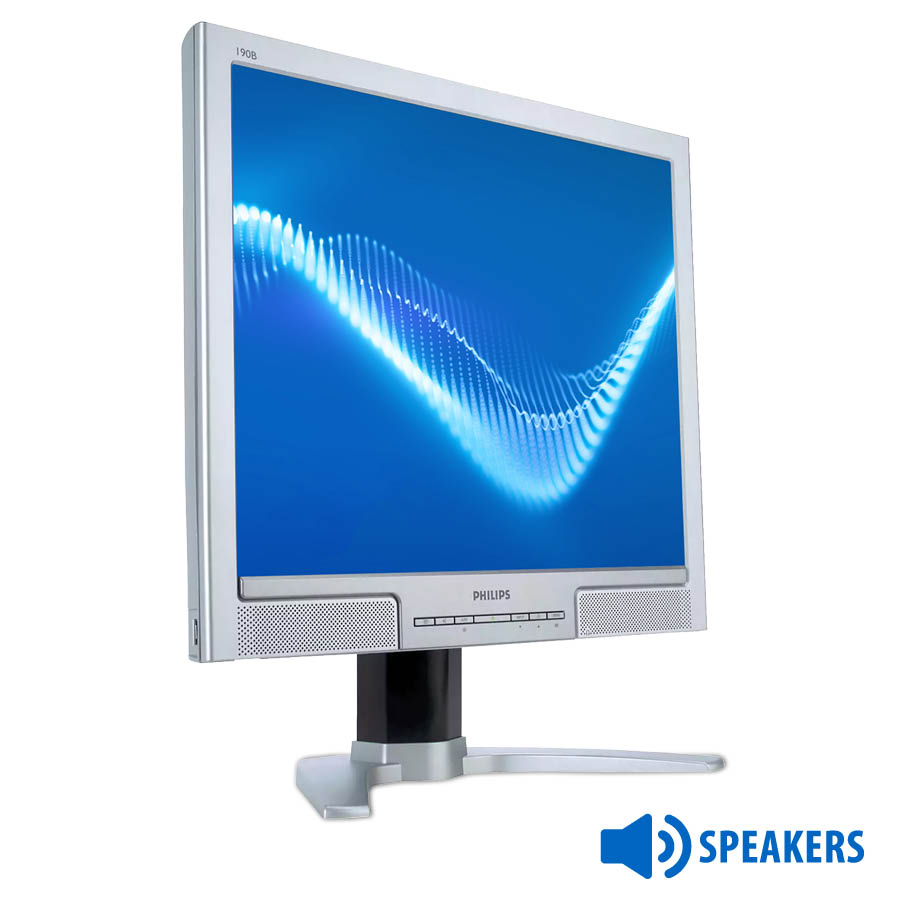 Used (A-) Monitor 190B TFT/Philips/19"/1280x1024/Silver/Black/w/Speakers/Grade A-/D-SUB & DVI-D