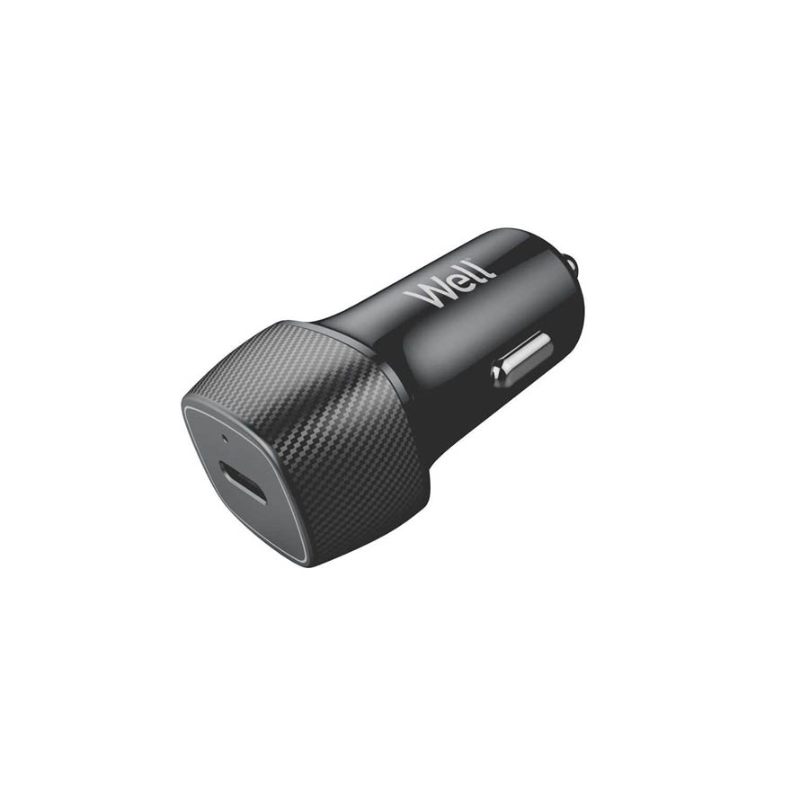 Well Universal USB-C Car Charger 20W Μαύρος PSUP-USB-CPD120BK-WL
