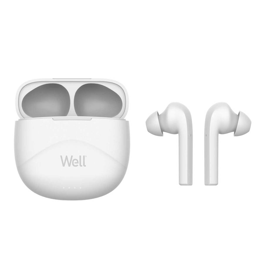 Ακουστικό In-ear Bluetooth GHOSTWL Wireless earphones με docking station λευκό Well EARPHONE-BT-GHOS