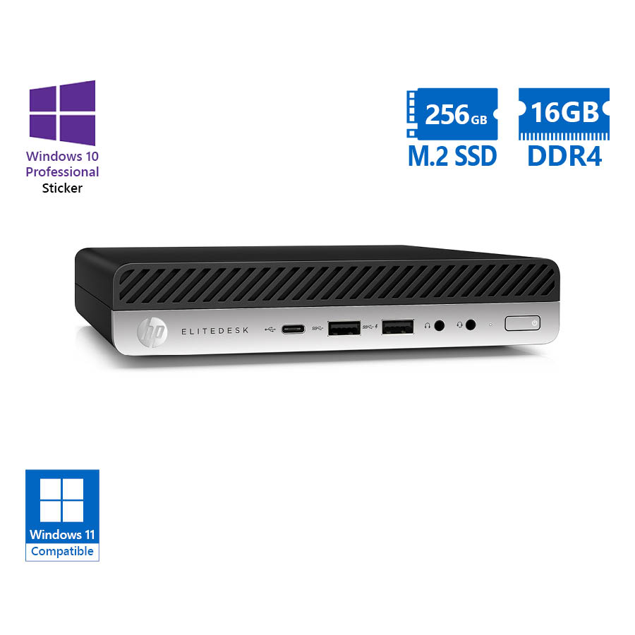 HP EliteDesk 705G5 DM AMD Ryzen 5Pro 3400G/16GB DDR4/256GB M.2 SSD/No ODD/10P Grade A Refurbished PC