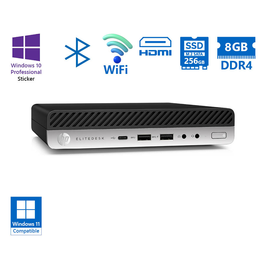 HP EliteDesk 705G5 DM WiFi AMD Ryzen 5Pro 3400G/8GB DDR4/256GB M.2 SSD/No ODD/10P Grade A Refurbishe