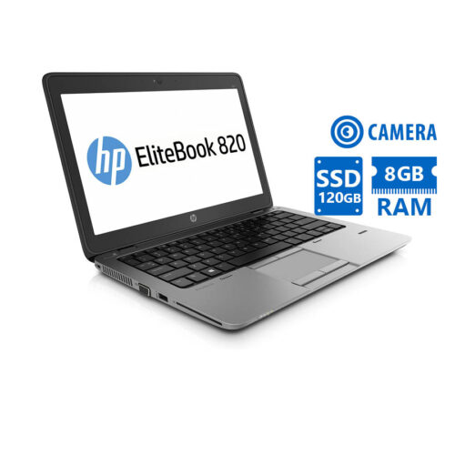 HP Elitebook 820G1 i5-4300U/12.5"/8GB DDR3/120GB SSD/No ODD/Camera/8P Grade A Refurbished Laptop