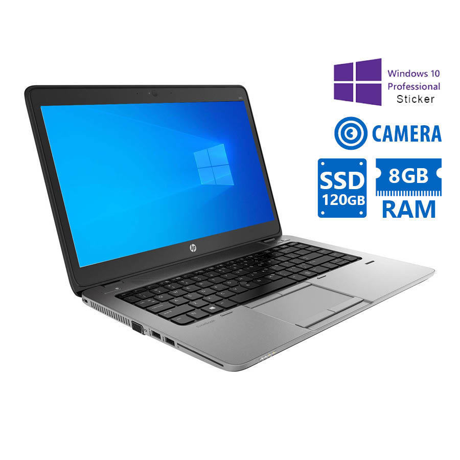 HP Elitebook 840G2 i7-5600U/14"/8GB DDR3/120GB SSD/No ODD/Camera/10P Grade A Refurbished Laptop