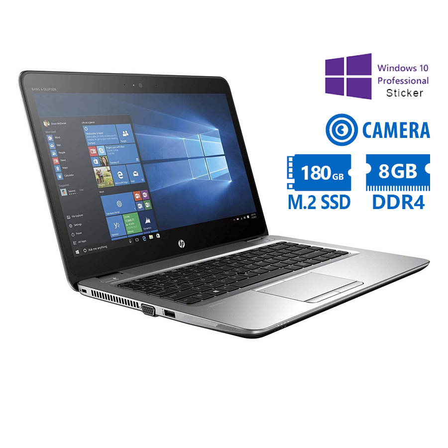 HP Elitebook 840G3 i5-6300U/14"/8GB DDR4/180GB M.2 SSD/No ODD/Camera/10P Grade A Refurbished Laptop