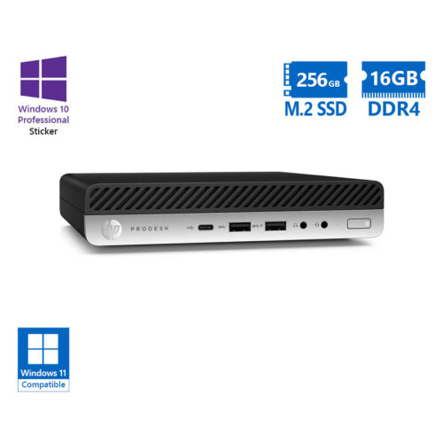 HP ProDesk 600G4 DM i5-8500T/16GB DDR4/256GB M.2 SSD/No ODD/10P Grade A Refurbished PC