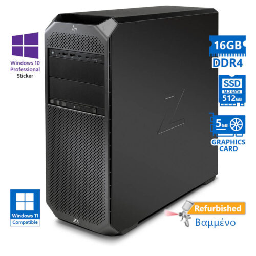 HP Z6G4 Tower Xeon Silver 4112 (4-Cores)/16GB DDR4/512GB Μ.2 SSD/Nvidia 5GB/DVD/10P Grade A+ Worksta