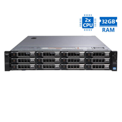 Refurbished Server Dell Poweredge R720XD R2U 2xE5-2670/32GB DDR3/No HDD/12xLFF  & 2xSFF/2xPSU/No ODD