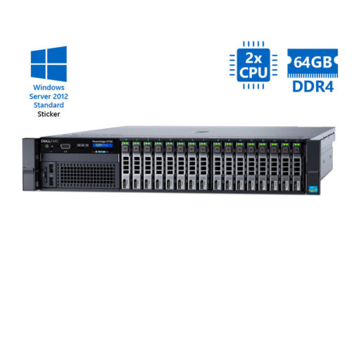 Refurbished Server Dell Poweredge R730 R2U 2xE5-2630v3/64GB DDR4/No HDD/16xSFF/2xPSU/No ODD/W12STB/P