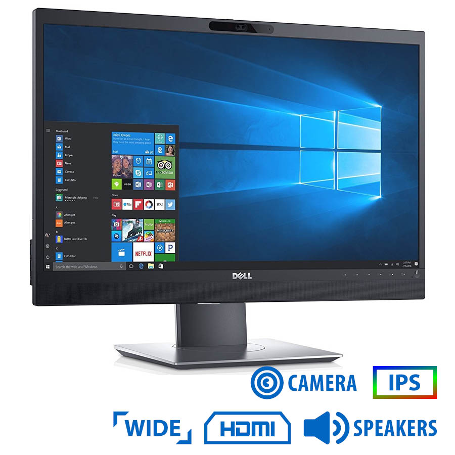 Used (A-) Monitor P2418HZ IPS LED/Dell/24"/w/Camera/1920x1080/Wide/Black/w/Speakers/Grade A-/D-SUB &