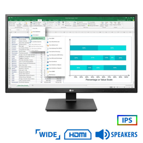 Used Monitor 24BK550Y IPS LED/LG/24"/1920x1080/Wide/Black/w/Speakers/D-SUB & DVI-D & DP & HDMI & USB