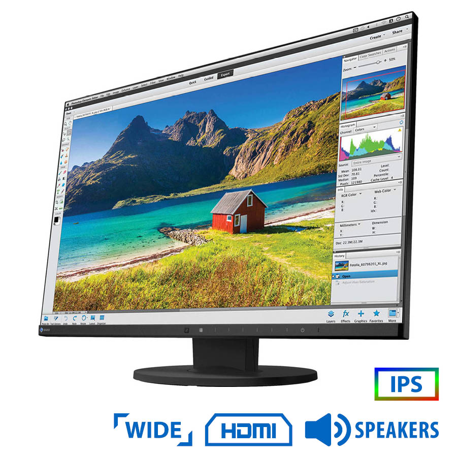 Used Monitor FlexScan EV2455 IPS LED/Eizo/24"/1920x1200/Wide/Black/w/Speakers/D-SUB & DVI-D & DP & H