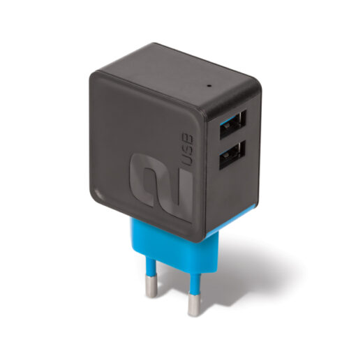 FOREVER TRAVEL CHARGER 2 PORTS 3.4 black