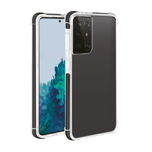 VIVANCO ROCK SOLID COVER CASE SAMSUNG S21 ULTRA transparent black backcover