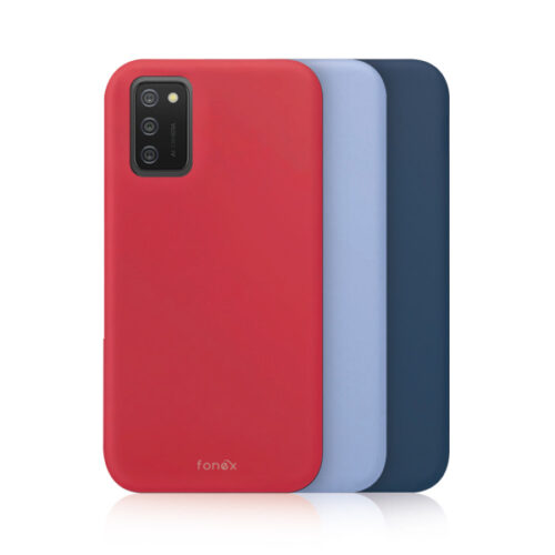 FONEX RAINBOW 3 PACK TPU CASE 0.6mm SAMSUNG A02s / A03s Light blue, Red, Blue backcover