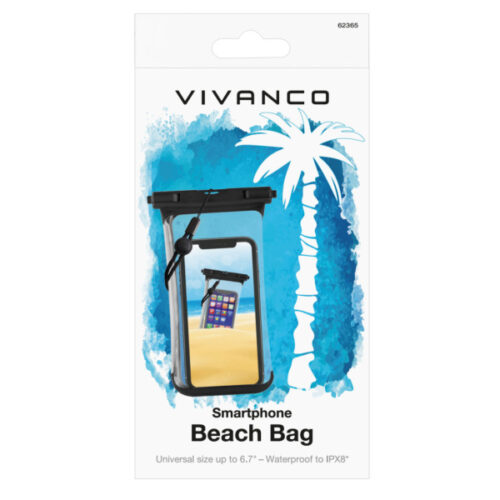 VIVANCO UNIVERSAL BEACH WATERPROOF CASE FOR SMARTPHONES UP TO 6.7' black
