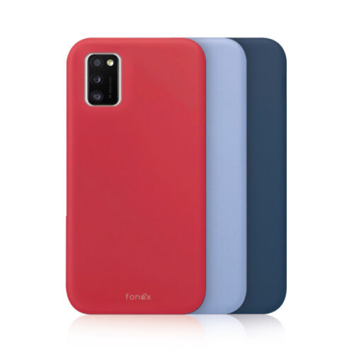 FONEX RAINBOW 3 PACK TPU CASE 0.6mm SAMSUNG A41 Light blue, Red, Blue backcover