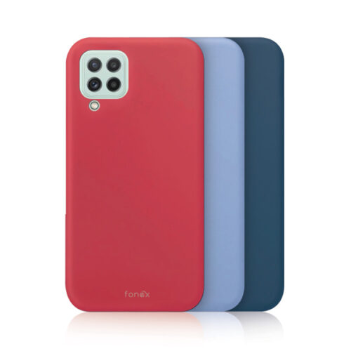FONEX RAINBOW 3 PACK TPU CASE 0.6mm SAMSUNG A22 5G Light blue, Red, Blue backcover