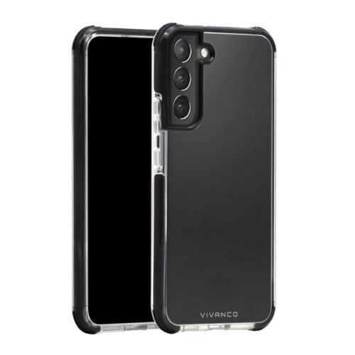 VIVANCO ROCK SOLID COVER CASE SAMSUNG S22 PLUS transparent black backcover