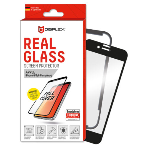 DISPLEX REAL GLASS 3D FULL GLUE IPHONE 6 PLUS / 7 PLUS / 8 PLUS black WITH APPLICATOR