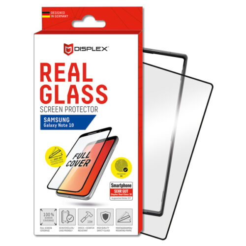 DISPLEX REAL GLASS 3D CURVED SAMSUNG NOTE 10 black WITH APPLICATOR