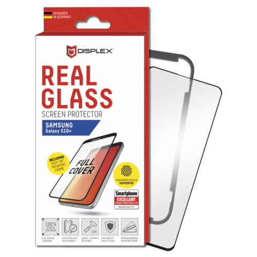 DISPLEX REAL GLASS 3D CURVED SAMSUNG S10 PLUS black WITH APPLICATOR