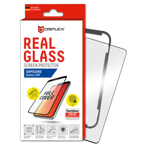 DISPLEX REAL GLASS 3D CURVED SAMSUNG S20 black WITH APPLICATOR