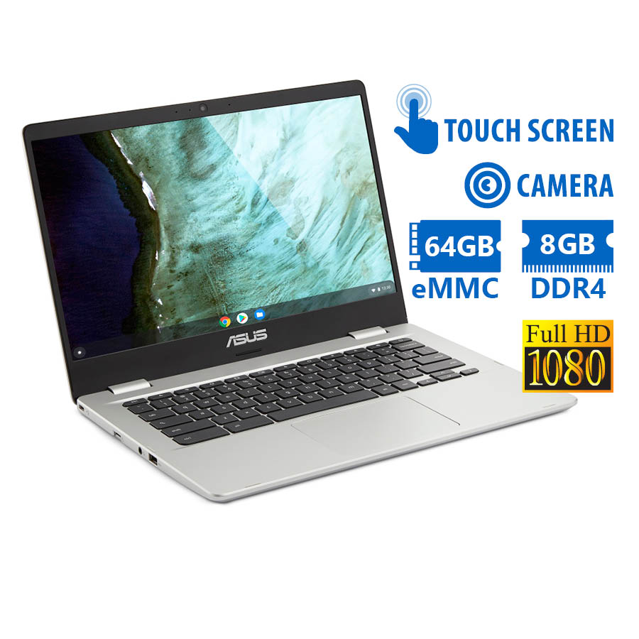 Asus Chromobook C423 Celeron N3350/14” Touchscreen FHD/8GB DDR4/64GB eMMC/No ODD/Camera/Chrome Grade